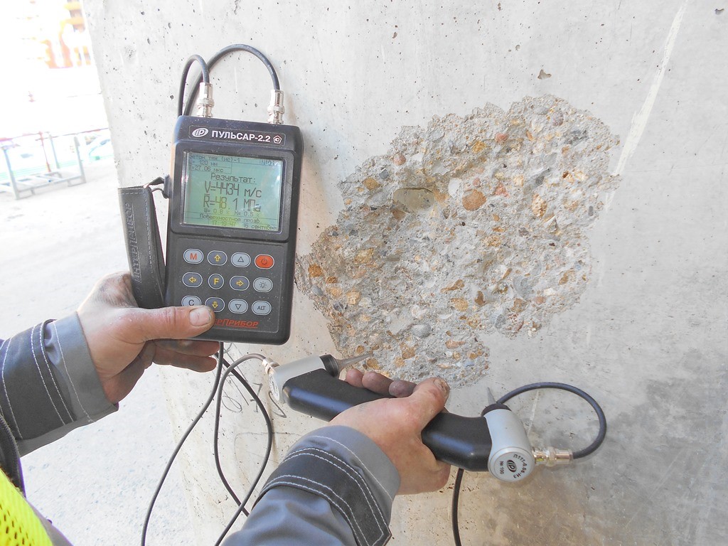 Определение прочности бетона из образцов конструкции